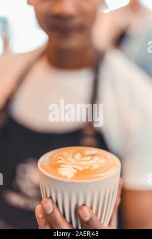 A reusable cup made from coffee husk Stock Photo