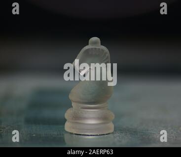 glass chess pieces close up Stock Photo
