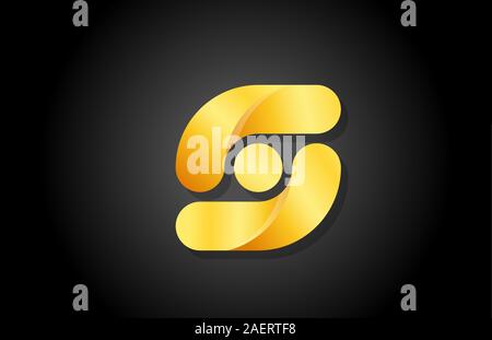 gold golden gradient logo s alphabet letter design icon for company. Suitable as a business logotype Stock Vector