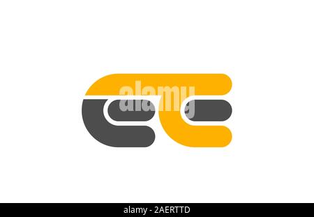 yellow grey combination logo letter EQ E Q alphabet design icon for ...