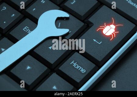 Computer repair concept. Hardware or software error. Stock Photo