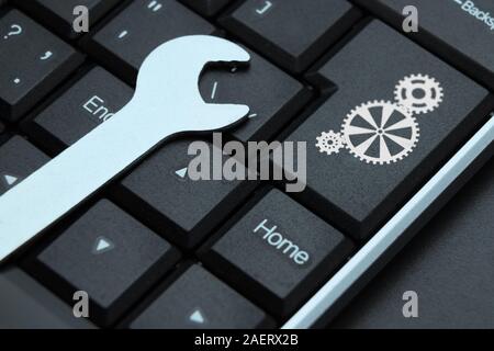 Computer repair concept. Hardware or software error. Stock Photo