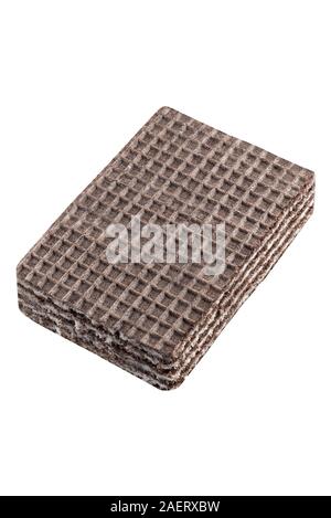 chocolate waffles isolated on white background. Full depth of field. ... Stock Photo