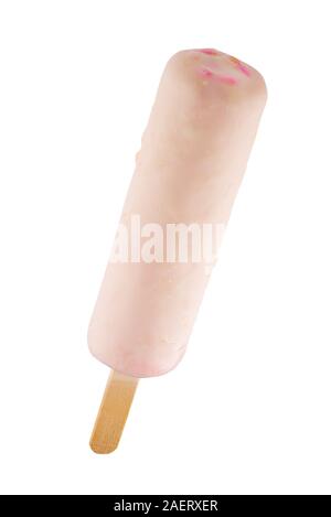 Pink popsicle isolated on white background with clipping path Stock Photo