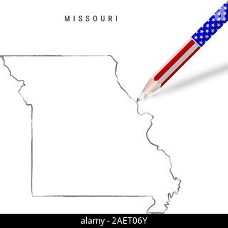 Missouri map outline - US state shape sharp polygonal geometric style