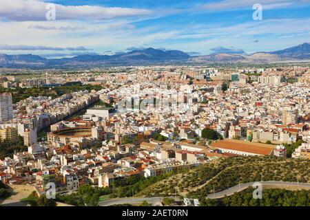 Beautiful cityscape with bull ring in Alicante, Spain Stock Photo