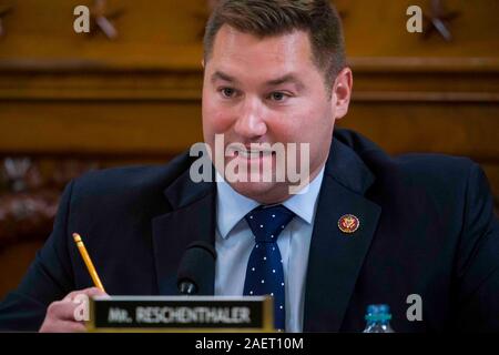 Washington, United States Of America. 09th Dec, 2019. United States Representative Guy Reschenthaler (Republican of Pennsylvania) questions Intelligence Committee Minority Counsel Stephen Castor and Intelligence Committee Majority Counsel Daniel Goldman during the US House impeachment inquiry hearings, Monday December 9, 2019. Credit: Doug Mills/Pool via CNP | usage worldwide Credit: dpa/Alamy Live News Stock Photo