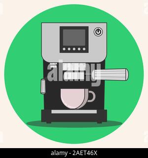 prepare coffee machine for make coffee by barista Stock Vector