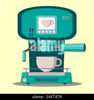 prepare coffee machine for make coffee by barista Stock Vector