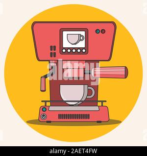 prepare coffee machine for make coffee by barista Stock Vector