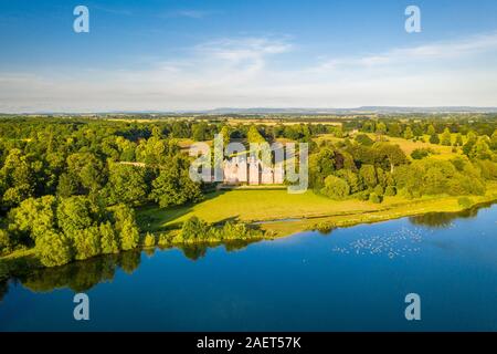 The historic Kiplin Hall on the banks of the River Swale, Yorkshire, United Kingdom. Stock Photo