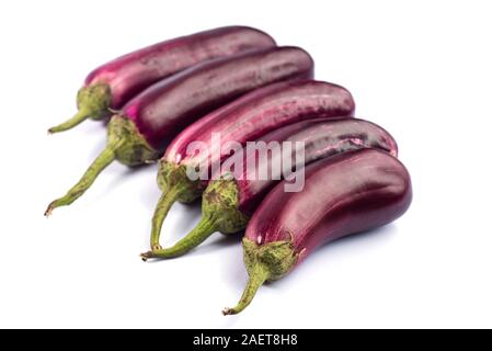 Eggplant or aubergine or brinjal vegetable isolated on a white background. Stock Photo
