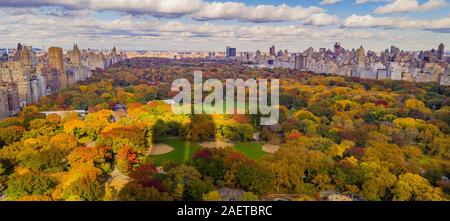 Central Park is a wonderful expanse of nature in the middle of Manhattan New York Stock Photo