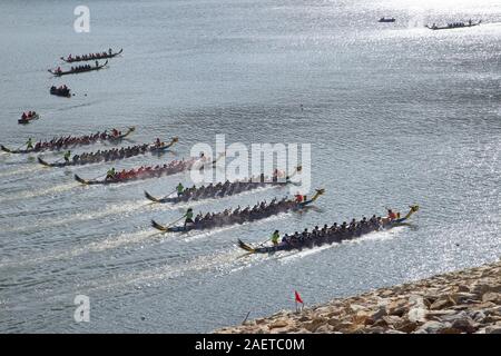 Penang International Dragon Boat Festival, Teluk Bahang Dam, Penang, Malaysia Stock Photo