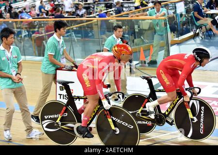 Cyclists compete at the 2019 2020 Tissot UCI Track Cycling World