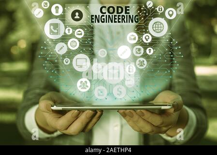 Handwriting text Code Engineering. Conceptual photo application of engineering to the development of software Stock Photo