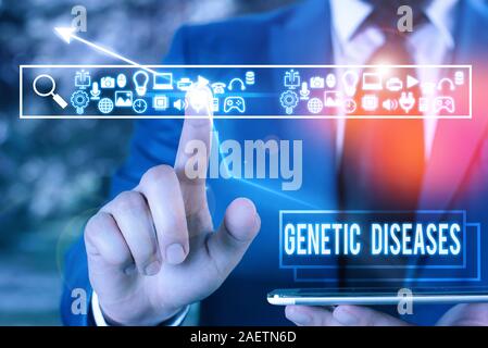 Handwriting text Genetic Diseases. Conceptual photo disease caused by an abnormality in an individual s is genome Stock Photo