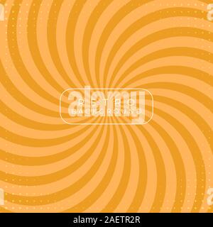 Retro background art color yellow design circle rotate halftone style with space. vector illustration Stock Vector