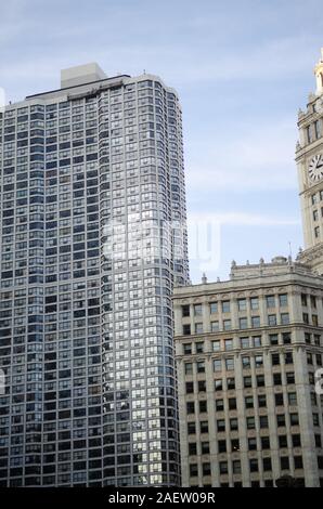 Tall skyscrapers in downtown Chicago Illinois Stock Photo