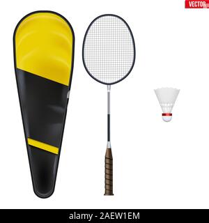 Set of badminton equipment Stock Vector