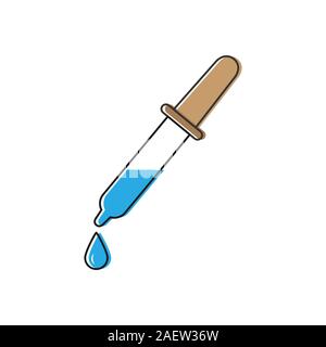 Medical pipette icon. Flat style isolated on white background. Stock Vector