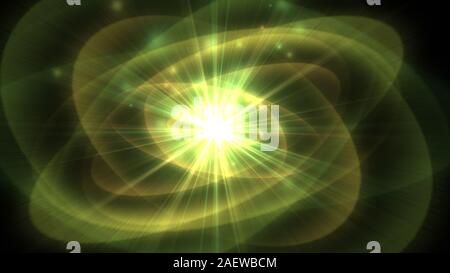 Abstract space background with circles and light rays. Stock Photo