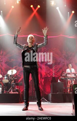 A Swedish music legend is dead: Marie Fredriksson, singer of pop duo Roxette died at the age of 61 years. Archive 31.10.11 in the Hallenstadion of Zurich | usage worldwide Stock Photo