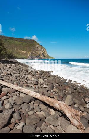 The beach at Waipio Valley on Big Island Hawaii, USA. Stock Photo