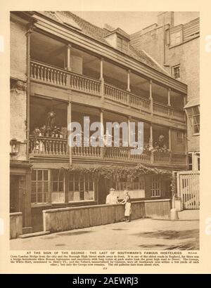 The George Inn, Borough High Street. The last Southwark hostelry 1926 print Stock Photo