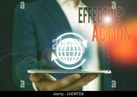 Handwriting text writing Effective Action. Conceptual photo producing the intended purpose or expected result Stock Photo