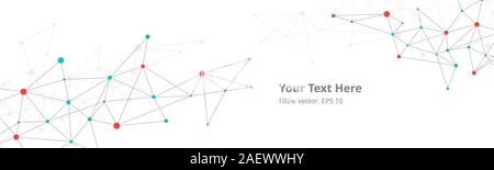 Futuristic crypto blockchain illustration. Vector global creative social network. Abstract polygonal background with lines and dots Stock Vector