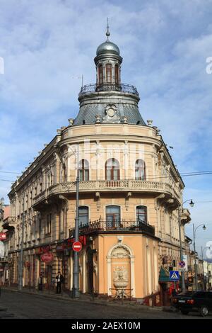 Ship-house on a sunny day, Chernivtsi, Western Ukraine Stock Photo