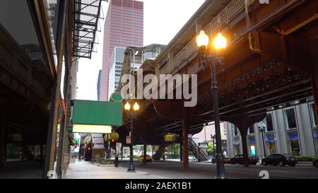 Generic restaurant bar exterior establishing shot facade on city street ...