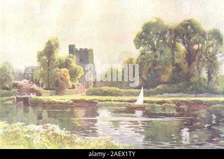 Cookham Church. Berkshire. By Ernest Haslehust 1920 old vintage print picture Stock Photo