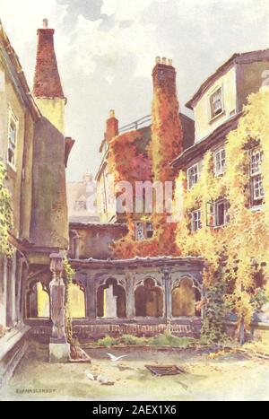 The Canons' Cloisters , Windsor Castle. Berkshire. By Ernest Haslehust 1920 Stock Photo