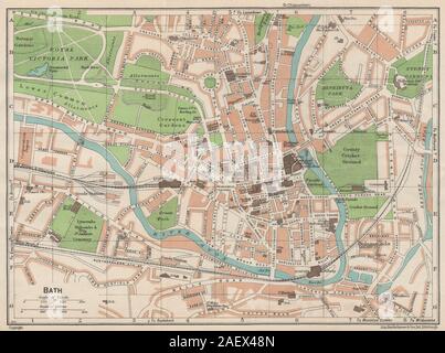 Details about   1927 ORIGINAL VINTAGE CITY MAP OF BATH ENGLAND SOMERSET 