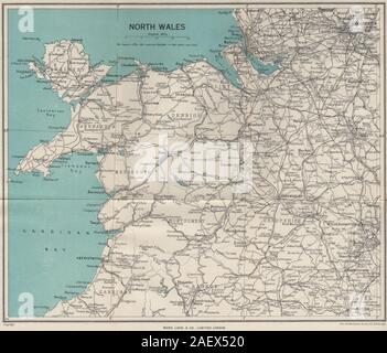 NORTH WALES. Rhyl Flint. WARD LOCK 1950 old vintage map plan chart Stock Photo