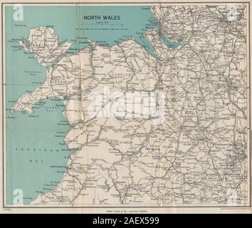 NORTH WALES. Rhyl Flint. WARD LOCK 1948 old vintage map plan chart Stock Photo