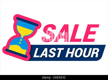 sale last hour banner Stock Vector