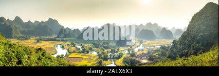 Image Nam Khánh image beautiful - See panoramic photos of sunset rice fields in Phong Nam, Trung ...