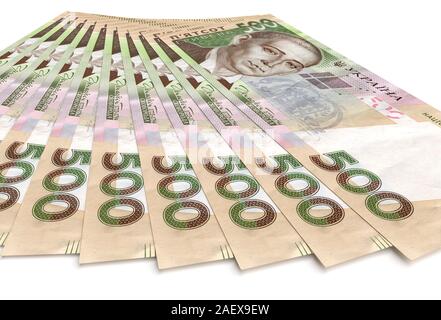 Stack of hryvnia ukrainian money. Business concept. 3d rendering Stock Photo