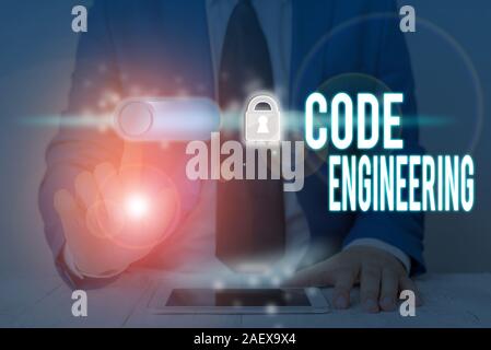 Handwriting text writing Code Engineering. Conceptual photo application of engineering to the development of software Stock Photo