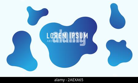Abstract Liquid Background Design Template, Blue, White, Gradation Stock Vector