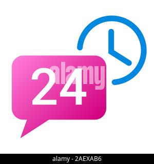 24 hours chatting service Stock Vector