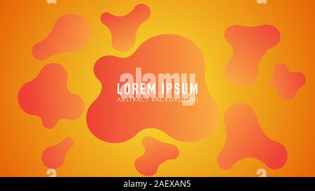 Abstract Liquid Background Design Template, Yellow Orange Gradation Stock Vector