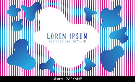 Abstract Liquid Background Design Template, Blue, Pink, Gradation Stock Vector