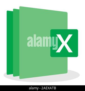 microsoft spreadsheet excel software custom icon Stock Vector