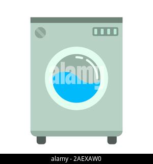 washing machine flat icon Stock Vector