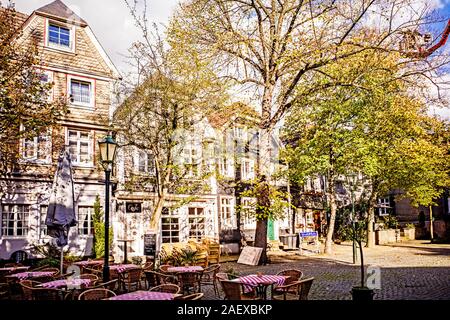 Mittelalterlicher Stadtkern von Hattingen, Nordrhein-Westfalen. Mediaeval Town Hattingen in North Rhine-Westphalia Stock Photo