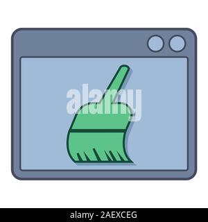 clear cache and cookies website history icon Stock Vector